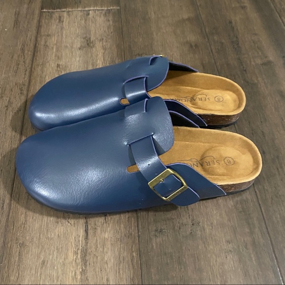 Seranoma- Women’s Navy Blue Clog Shoes - Picture 3 of 8